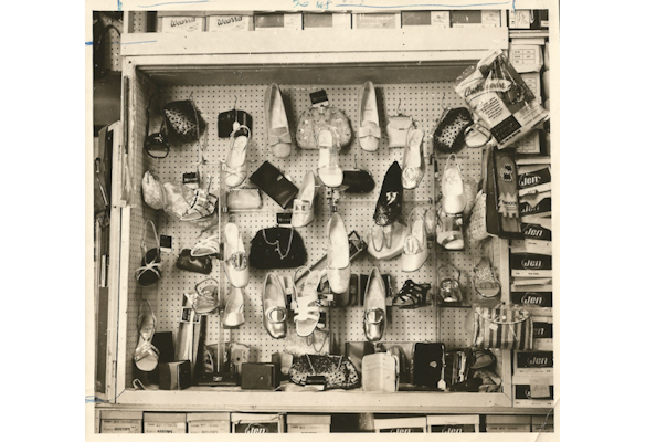 Shoe display in the Crowborough Shop Circa 1970